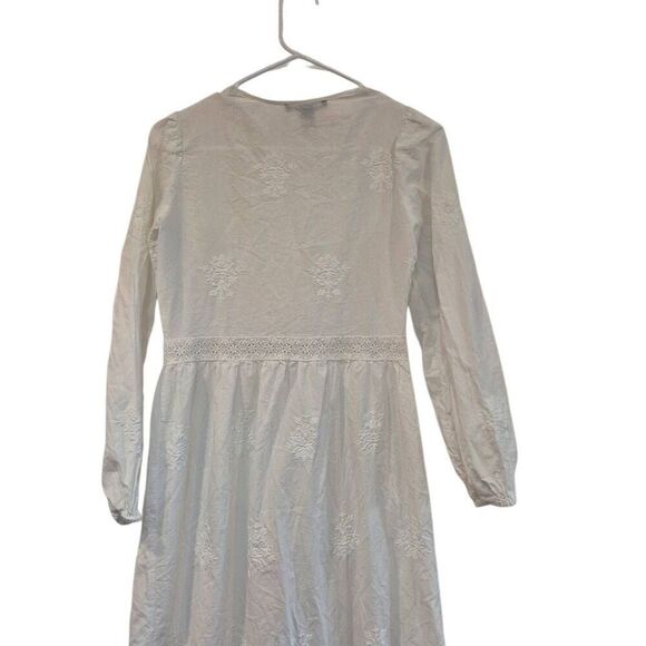 Forever 21 Women's White Cotton Embroidered Open Front Dress Cardigan Robe NEW s - Picture 8 of 10